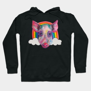 Pig head with rainbow Hoodie